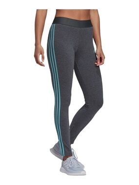 Adidas Essentials 3-Stripe Leggings in Grey/Mint